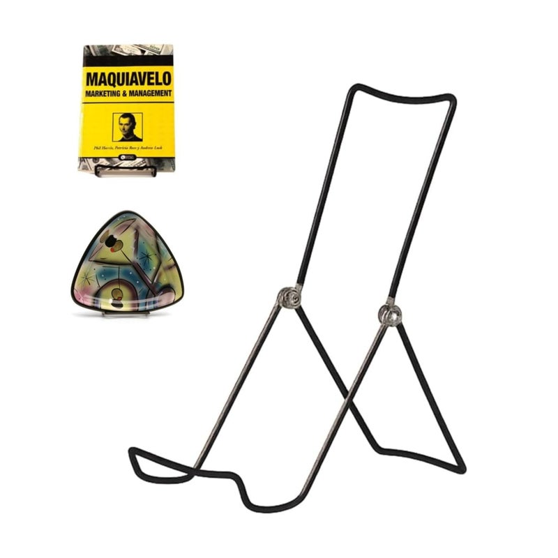 KINGDOM SOLUTIONS MADE IN USA 12-Pack Adjustable Black Metal Easels - Book Stand - Sturdy Plate Stand for Art, Pictures, Books, Frames - Unique on the Market - Image 1